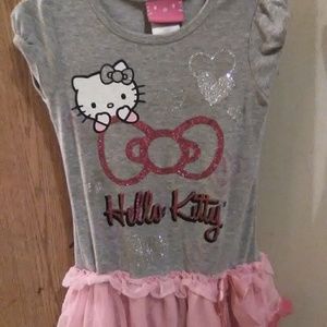Hello kitty dress lace bottom glitter design